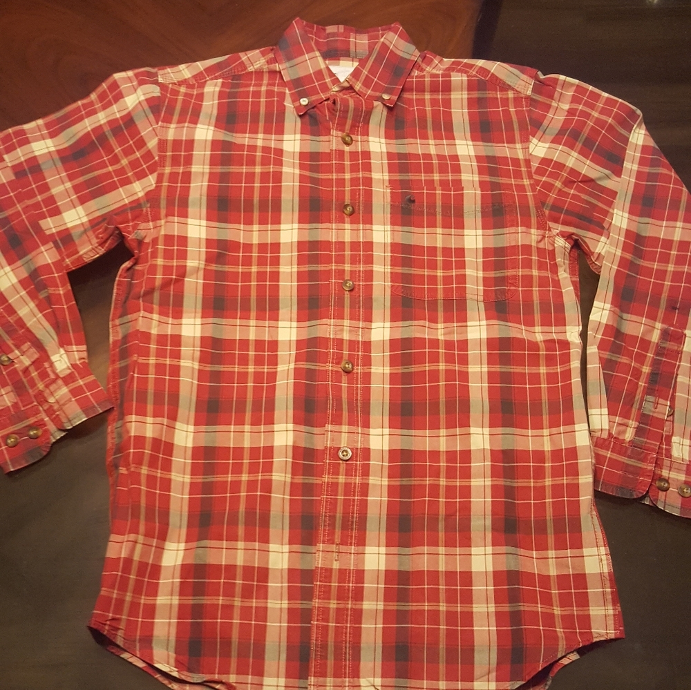 Carhartt Button Down Flannel. Red. S